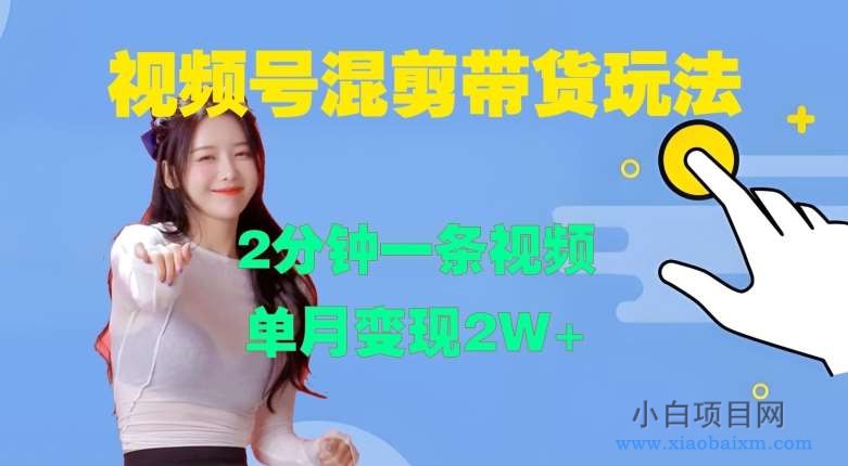 视频号混剪玩法,2分钟一条视频,单月变现2W+【揭秘】-小白项目分享网