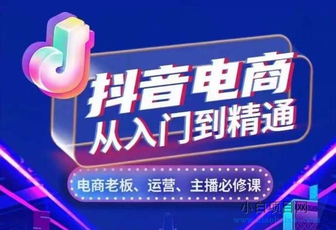 抖音电商从入门到精通，​从账号、流量、人货场、主播、店铺五个方面，全面解析抖音电商核心逻辑-小白项目分享网