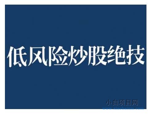 2024低风险股票实操营，低风险，高回报-小白项目分享网