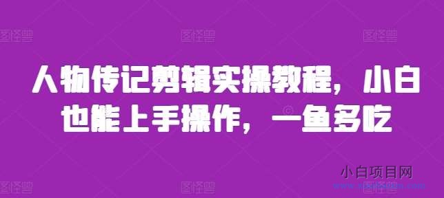 人物传记剪辑实操教程,小白也能上手操作,一鱼多吃-小白项目分享网