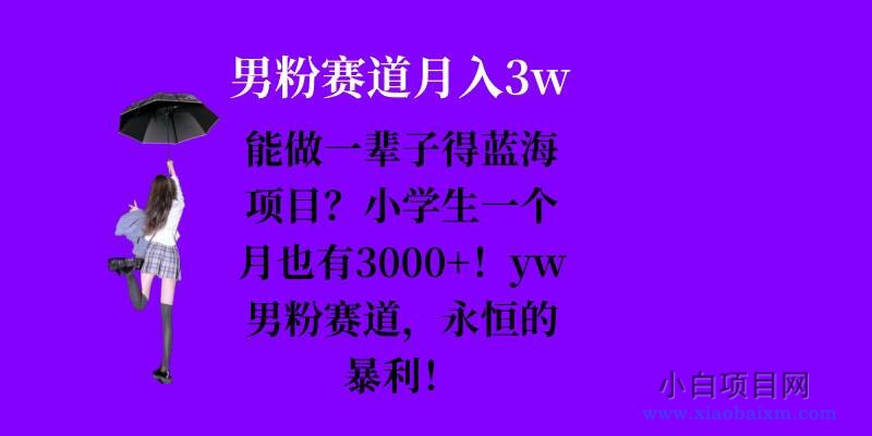 能做一辈子的蓝海项目?小学生一个月也有3000+,yw男粉赛道,永恒的暴利-小白项目分享网