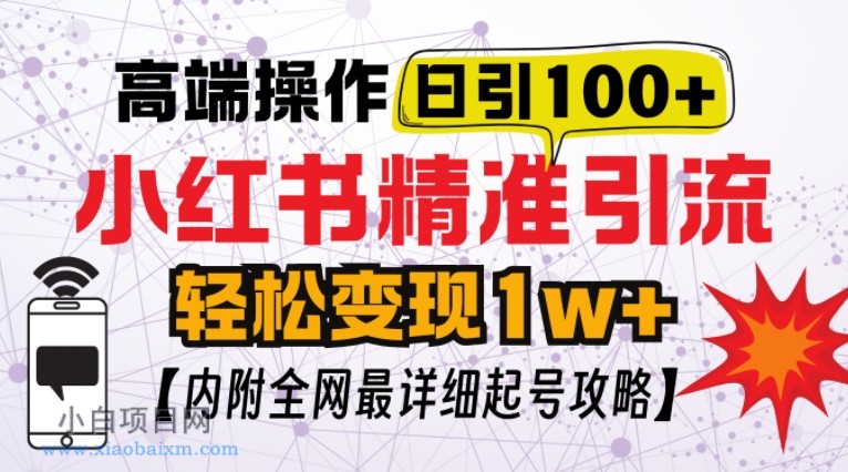 小红书顶级引流玩法，一天100粉不被封，实操技术-小白项目分享网