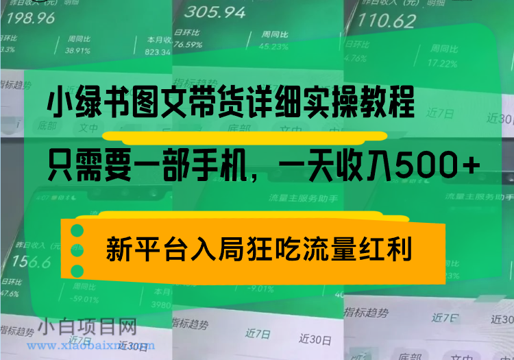 小绿书图文带货详细实操教程，只需要一部手机，一天收入500+，轻松变现-小白项目分享网