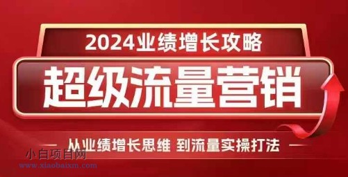 2024超级流量营销,2024业绩增长攻略,从业绩增长思维到流量实操打法