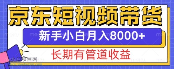 京东短视频带货新玩法，长期管道收益，新手也能月入8000+-小白项目分享网