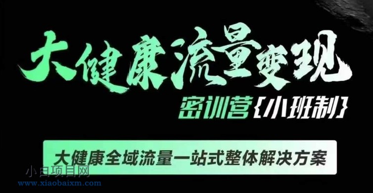 千万级大健康变现课线下课，大健康全域流量一站式整体解决方案-小白项目分享网