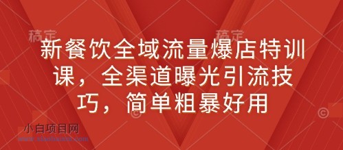 新餐饮全域流量爆店特训课,全渠道曝光引流技巧,简单粗暴好用-小白项目分享网