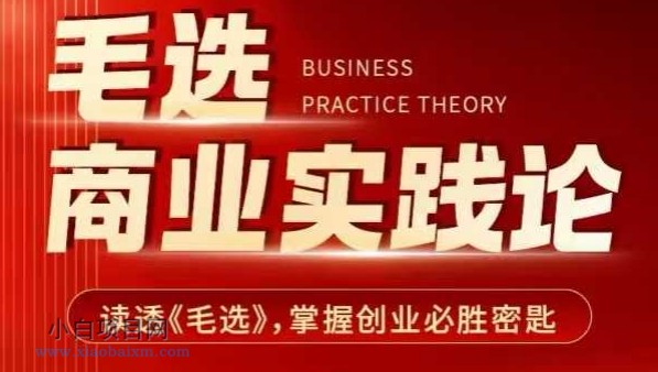 毛选商业实践论,读透《毛选》掌握创业必胜密匙-小白项目分享网