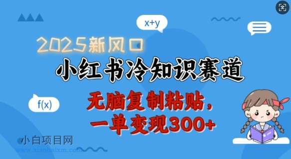 2025新风口,小红书冷知识赛道,无脑复制粘贴,一单变现300+