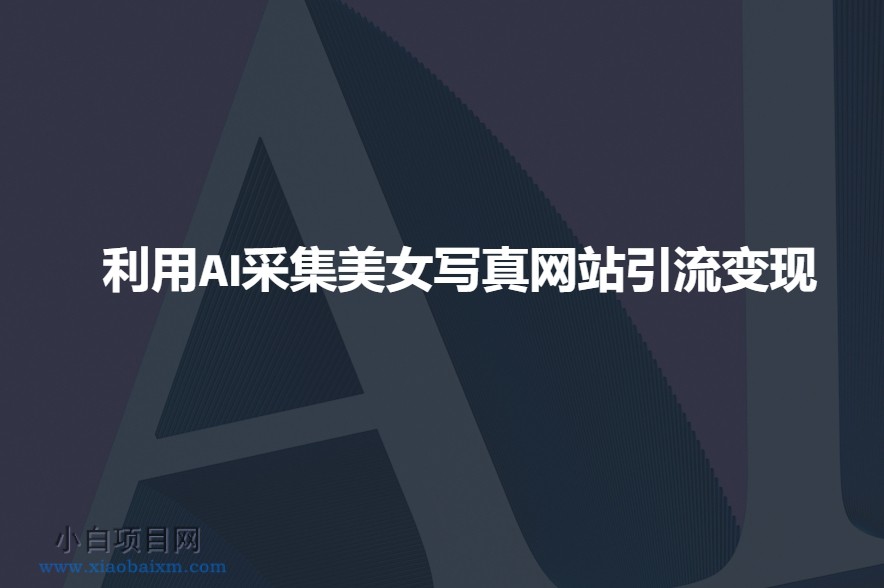 利用AI采集美女写真网站引流变现,引流嘎嘎的