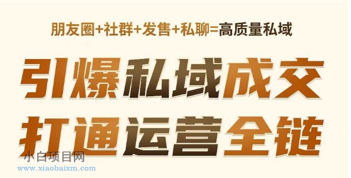 高成交私聊转化,引爆私域成交,打通运营全链