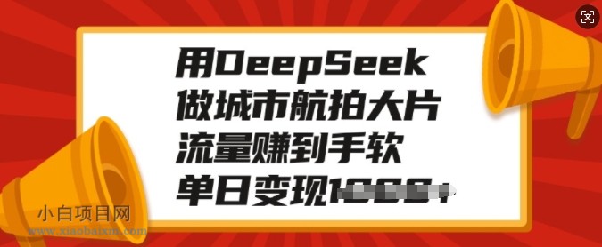 用DeepSeek做城市航拍大片,流量赚到手软,单日变现多张-小白项目分享网