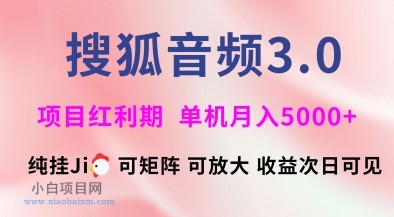 搜狐音频挂ji3.0.可矩阵可放大,独家技术,稳定月入5000+【揭秘】