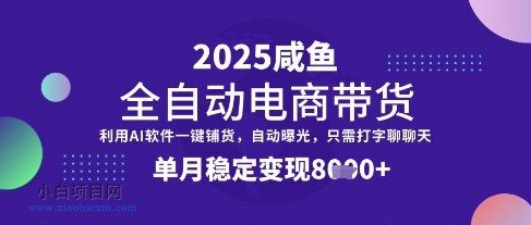 全网首发【闲鱼全自动电商带货】三年磨一剑，一朝露锋芒，单月稳定变现8k+【揭秘】-小白项目分享网