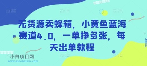 无货源卖蜂箱,小黄鱼蓝海赛道4.0,一单挣多张,每天出单教程
