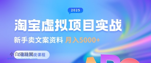 淘宝虚拟项目垂直玩法，新手卖文案资料，月入5k+-小白项目分享网