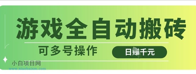 游戏全自动搬砖，解放双手无脑日入多张，可多号操作【揭秘】-小白项目分享网
