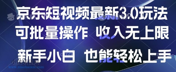 京东短视频最新玩法，可批量操作，收入无上限 新手也能轻松上手【揭秘】-小白项目分享网