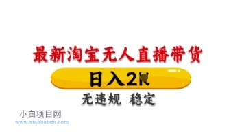 最新淘宝无人直播带货，日入数张，不违规不封号，独家技术，操作简单【揭秘】-小白项目分享网