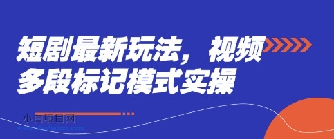 短剧最新玩法，视频多段标记模式实操-小白项目分享网