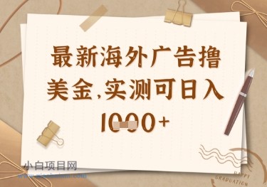 最新海外广告联盟挂机撸美金项目，实测可日入多张【揭秘】-小白项目分享网