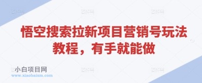 悟空搜索拉新项目营销号玩法教程,有手就能做