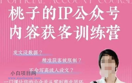 桃子IP公众号内容获客训练营(第3期),一门让你公众号从0到商业闭环的课程