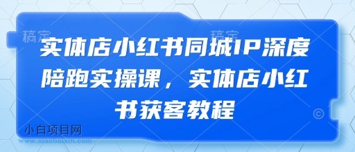 实体店小红书同城IP深度陪跑实操课,实体店小红书获客教程