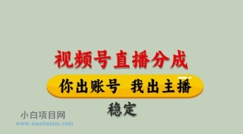 视频号直播分成，全程托管招募，单月轻松变现8k【揭秘】-小白项目分享网