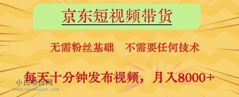 京东短视频带货,无需粉丝基础,不需要任何技术,每天十分钟发布视频,月入8k【揭秘】