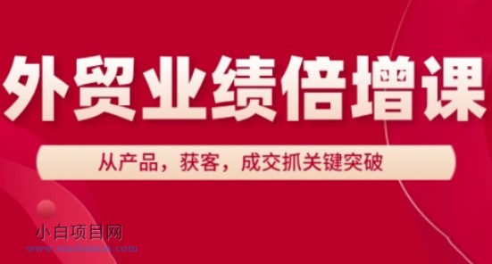 外贸业绩倍增课,从产品,获客,成交抓关键突破