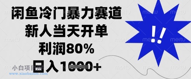 闲鱼冷门暴力赛道，新人当天开单，利润80%，日入1k+【揭秘】-小白项目分享网
