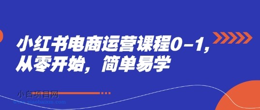 小红书电商运营课程0-1，从零开始，简单易学-小白项目分享网