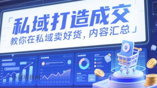 私域打造成交，教你在私域卖好货，内容汇总-小白项目分享网