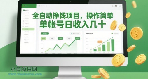 全自动挣钱项目，操作简单，单帐号日收入几十-小白项目分享网