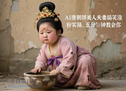 AI唐朝胖美人夫妻搞笑涨粉实操，五分钟教会你-小白项目分享网