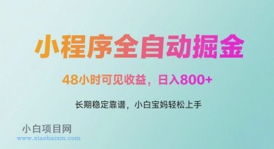 微信小程序全自动掘金,48小时可见收益,日入多张,长期稳定靠谱,小白宝妈轻松上手【揭秘】
