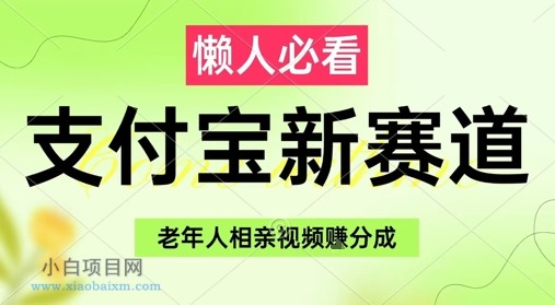 支付宝新赛道,利用老年人相亲视频,挣分成收益,轻松月入过W,操作简单