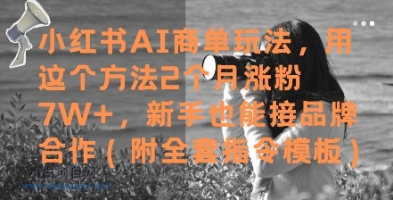 小红书AI商单玩法,用这个方法2个月涨粉7W+,新手也能接品牌合作(附全套指令模板)