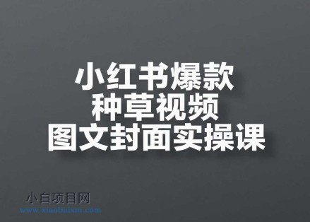 小红书爆款种草视频图文封面实操课,开店、选品、引流、变现全流程