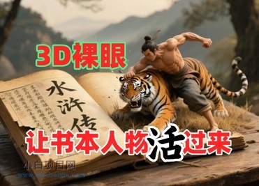 书本人物裸眼3D视频，新的玩法，流量超猛，保姆级教程-小白项目分享网