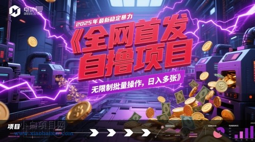 全网首发,2025年最新稳定暴力全自动自撸项目,无限制批量操作,日入多张【揭秘】