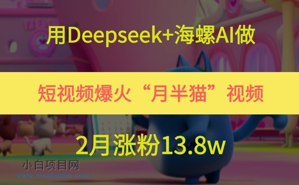 用Deepseek+海螺AI做短视频爆火“月半猫”视频,2月涨粉13.8w