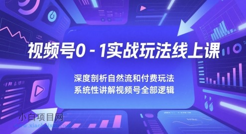 视频号0-1实战玩法线上课,深度剖析自然流和付费玩法,统性讲解视频号全部逻辑