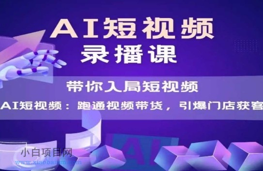 AI短视频爆款，带你入局短视频，跑通视频带货，引爆门店获客-小白项目分享网