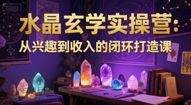 水晶玄学实操营：从兴趣到收入的闭环打造课-小白项目分享网