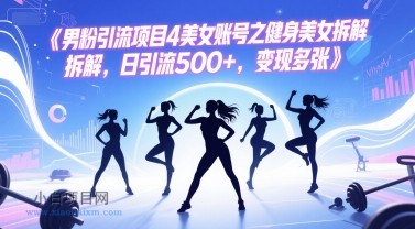 男粉引流项目4美女账号之健身美女拆解，日引流500+，变现多张-小白项目分享网
