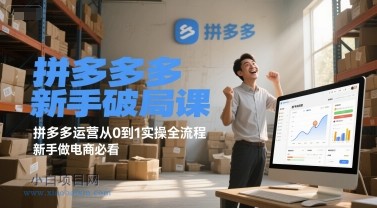 拼多多新手破局课,拼多多运营从0到1实操全流程,新手做电商必看-小白项目分享网