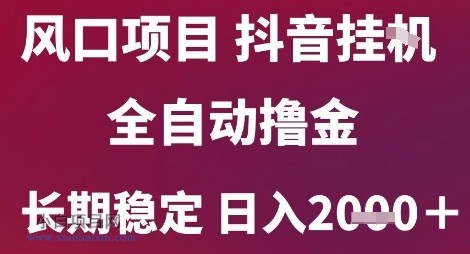 风口项目,六月最新玩法抖音无人挂G,全自动撸金,长期稳定 日入2k+【揭秘】