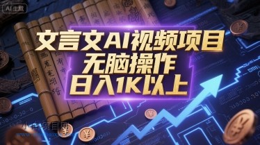 文言文AI视频项目,无脑操作,日入1K以上-小白项目分享网